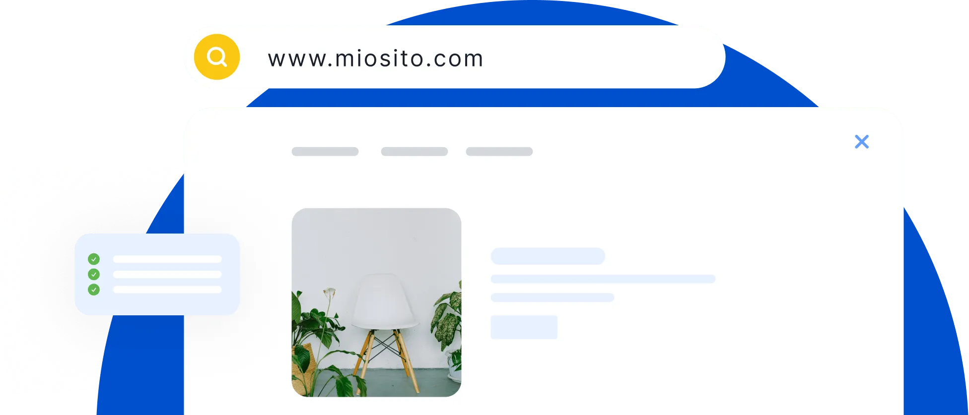 Illustrazione stilizzata di AccessScan che analizza un sito e-commerce e lo dichiara conforme