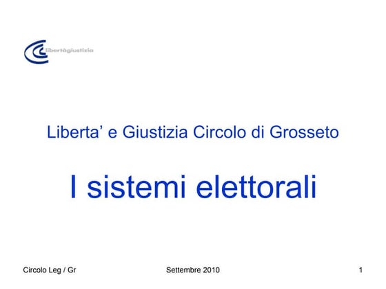 1°  i sistemi elettorali