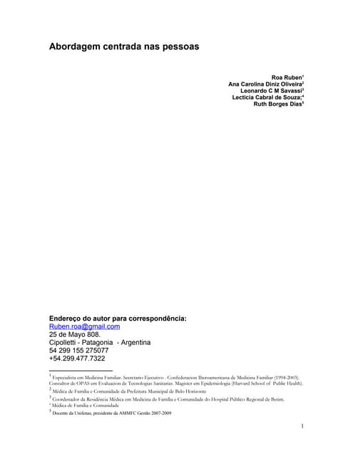 2008  ROA, OLIVEIRA, SAVASSI et al. Medicina Centrada nas Pessoas