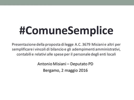2016-05-02 La proposta di legge #ComuneSemplice