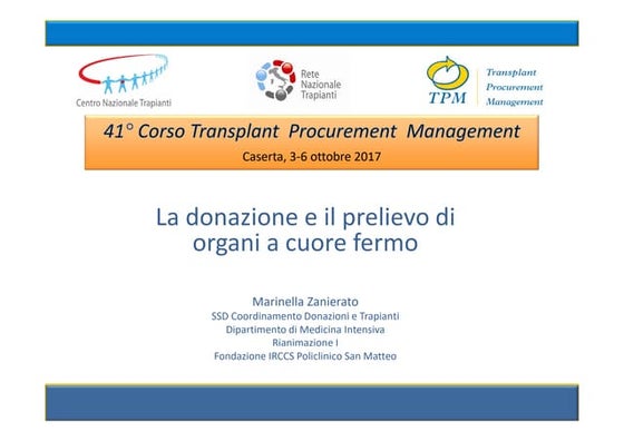 La donazione e il prelievo di organi a cuore fermo