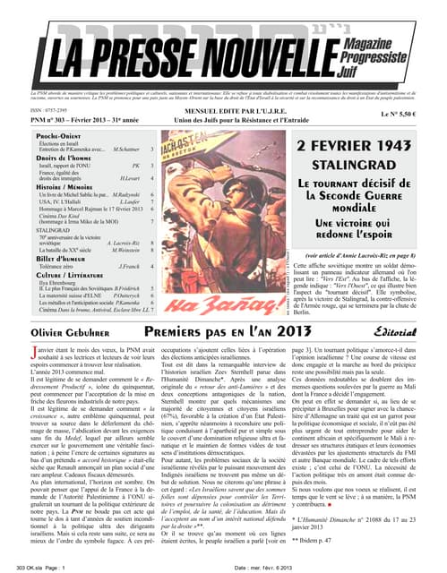 La Nouvelle Presse Magazine 303  fevrier 2013