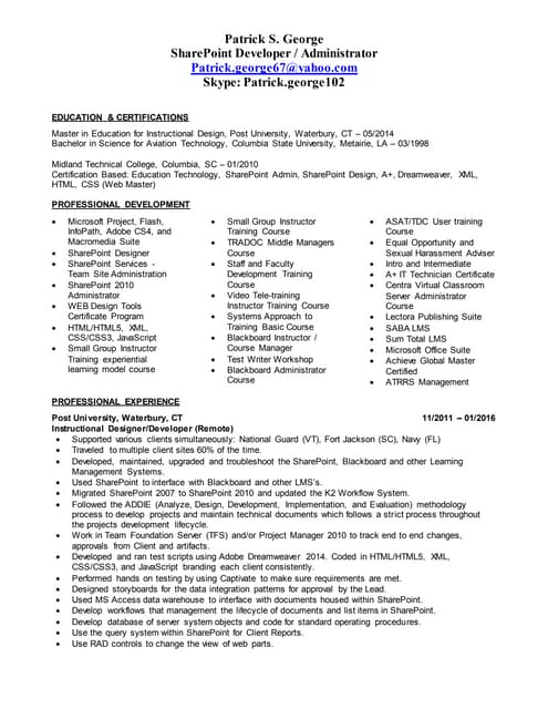PGeorge SP resume
