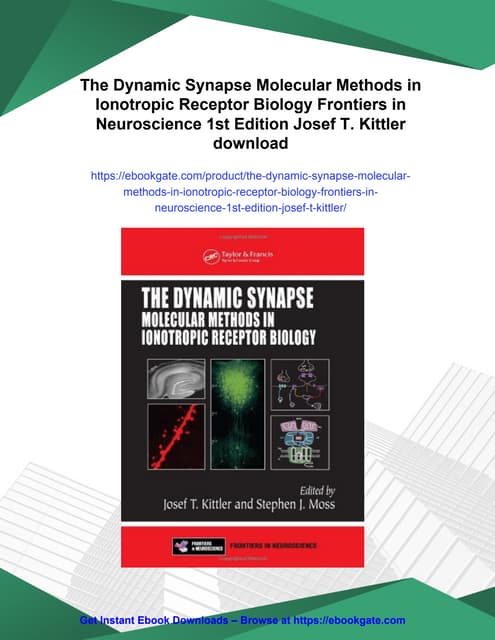 The Dynamic Synapse Molecular Methods in Ionotropic Receptor Biology Frontier...