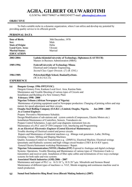 AGHA'S  CV