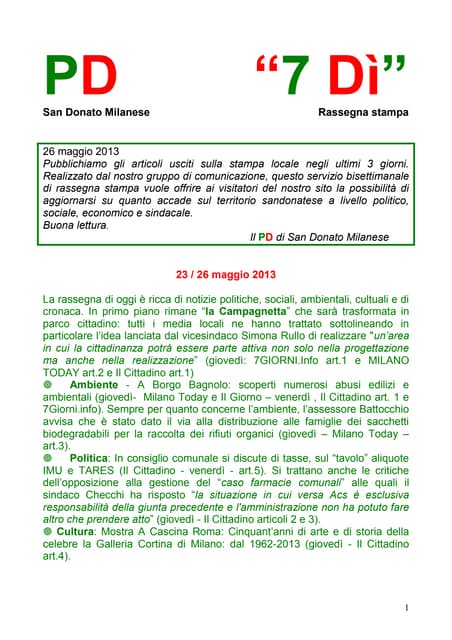 7 dì   26  maggio 2013