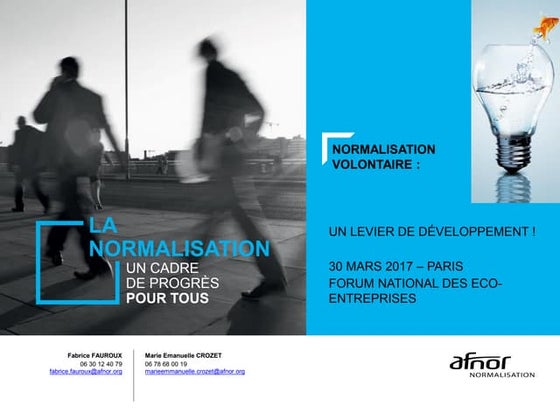 Atelier spot « La normalisation volontaire : un levier de développement ! »