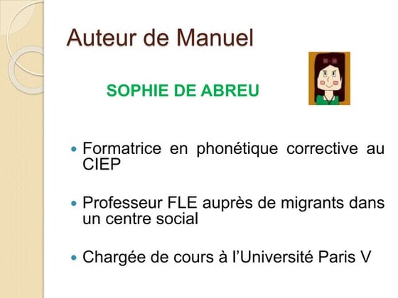 Auteur de manuel presentation