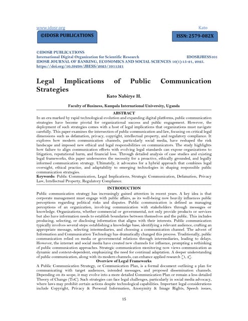 Legal Implications of Public Communication Strategies (www.kiu.ac.ug)