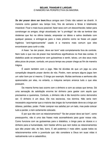 Beijar, transar e largar
