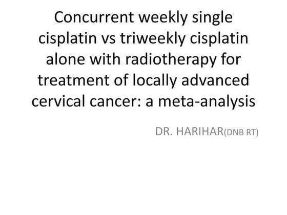 Concurrent weekly single cisplatin vs triweekly cisplatin alone