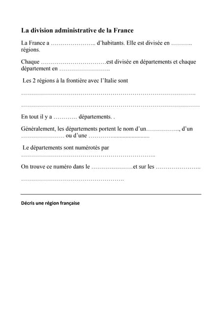 Controle "la division administrative de la France"
