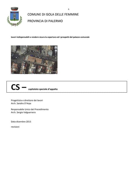 D'arpa progettista dicembre 2013 capitolato tetto comune