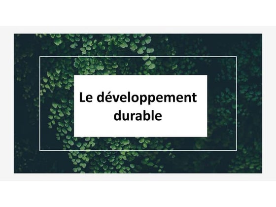 Développement durable