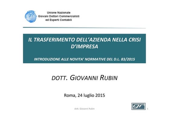 Le novità introdotte dal D.L. 83/2015 alla Legge fallimentare