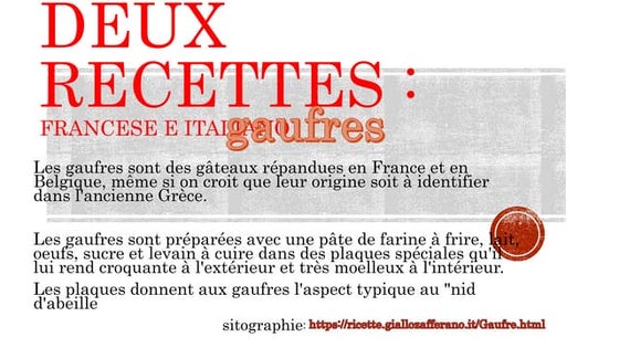 Due ricette ita france hamza e luca