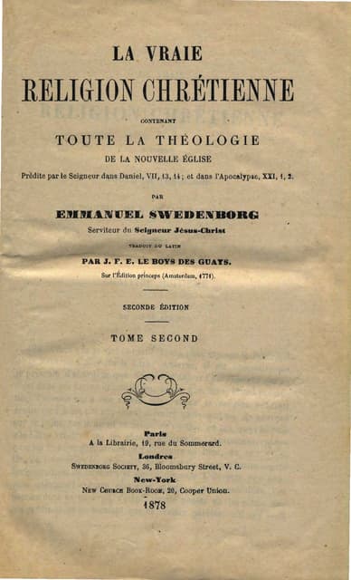 Em swedenborg-la-vraie-religion-chretienne-tome second-1sur2-numeros-463-752-...
