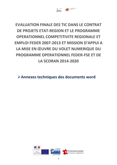 Evaluation TIC 2015 (annexes techniques)