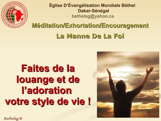 La louange et l’adoration votre style de vie