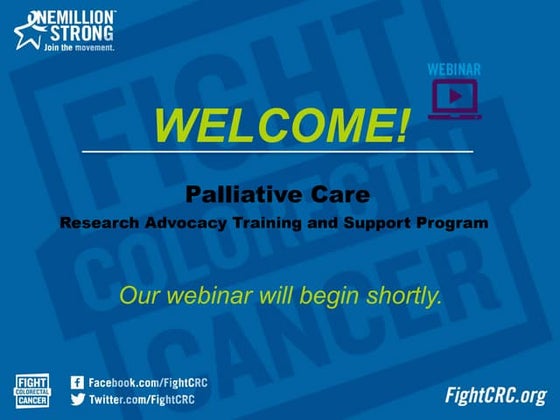 Jan 2015 Webinar: Palliative Care