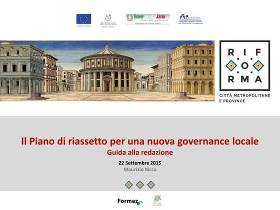 Il Piano di riassetto per una nuova governance locale - Guida alla redazione