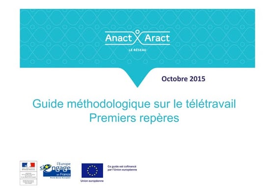 Télétravail, guide méthodologique, ANACT