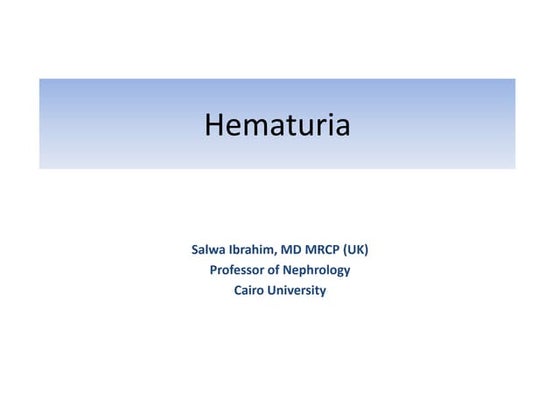 Hematuria