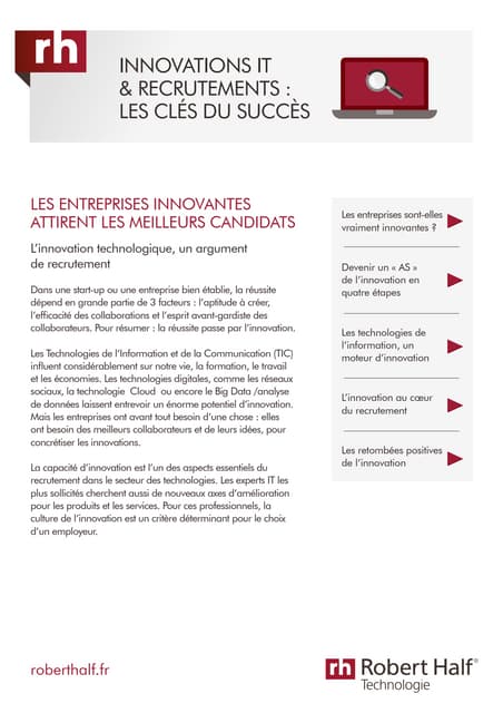 Innovations it et recrutements