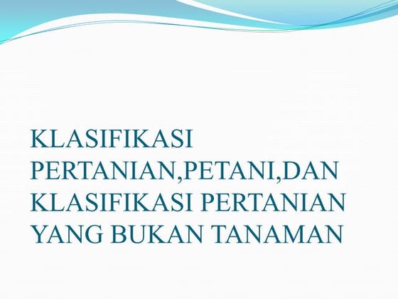 Klasifikasi pertanian