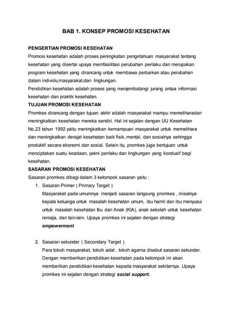 Konsep promosi kesehatan