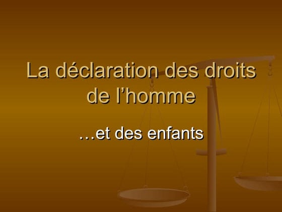 La déclaration des droits de l’homme