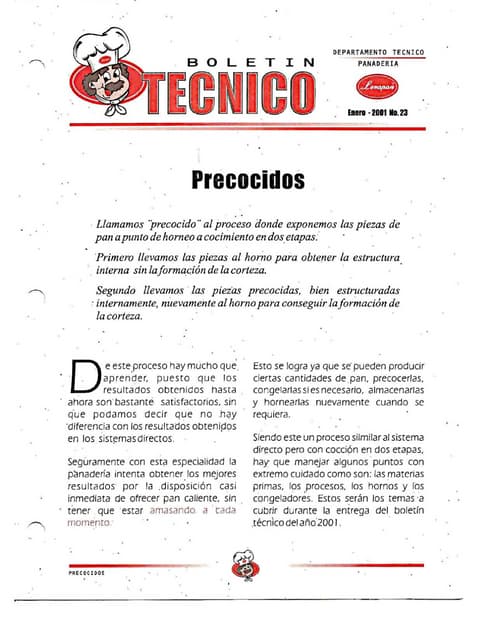 Levapan Boletin Tecnico 023 - Precocidos en Panadería