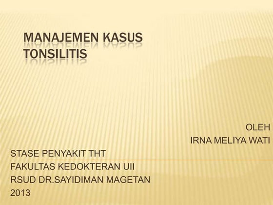 Manajemen kasus tonsilitis
