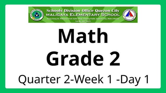 Math 2 Quarter 2 Week 1 Matatag Curriculum