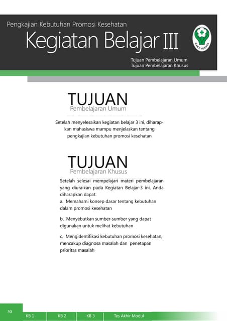 Pengkajian Kebutuhan Promosi Kesehatan