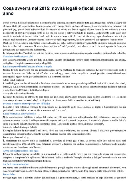 Novità 2015