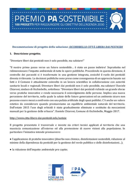 Occhiobello premio pa sostenibile 2018