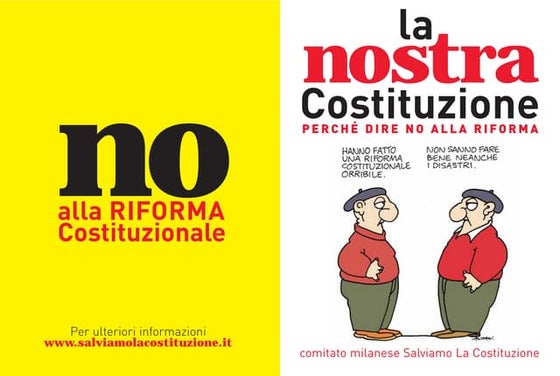 Volantino per la campagna referendaria Salviamo la Costituzione