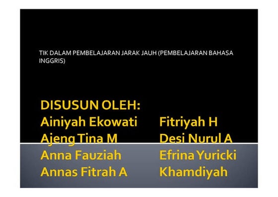 Pemanfaatan TIK melalui Pembelajaran Jarak Jauh Khamdiyah
