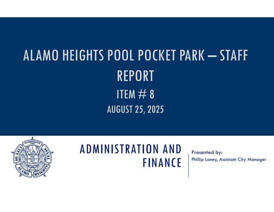 PPT Item # 8 -  Pool Pocket Staff Report