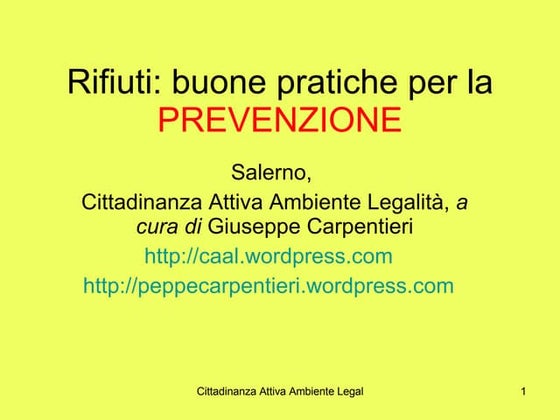 Prevenzione dei Rifiuti