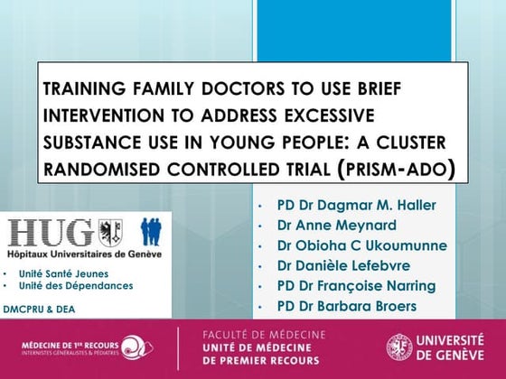 7ème Journée de la Recherche Clinique: Training family doctors to use brief i...
