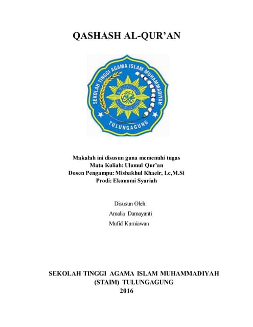 MAKALAH QASHASH AL-QUR’AN