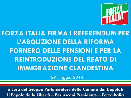 Forza Italia firma i referendum