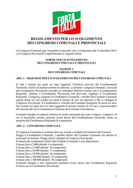 Regolamento Congressi