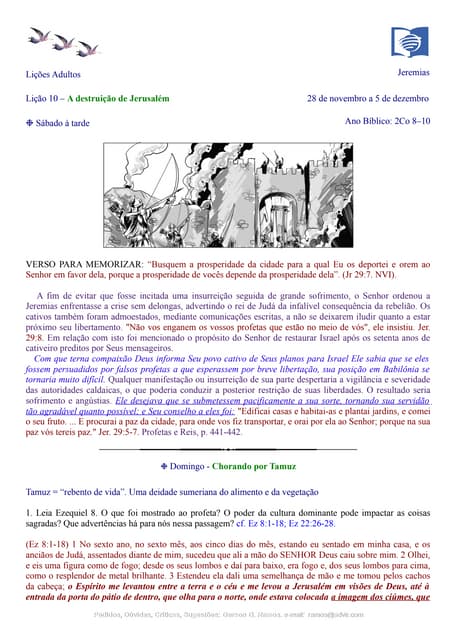 ❉ Respostas 10 – A destruição de Jerusalém_GGR