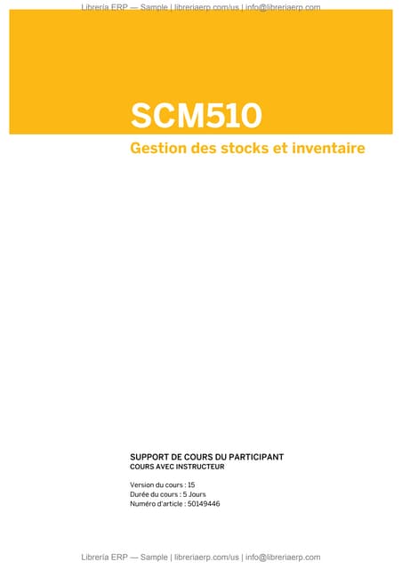 Gestion des stocks et inventaire, SCM510 Col15