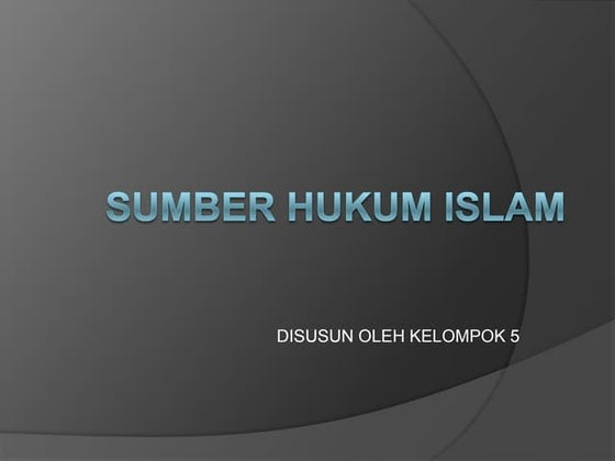 Sumber hukum islam 