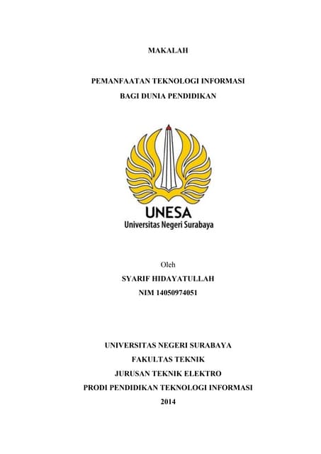 Pemanfaatan Teknologi Informasi dalam Dunia Pendidikan Pendidikan
