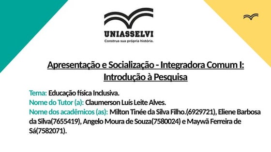 Trabalho de Educação Física Inclusiva 1º SEMESTRE.pptx